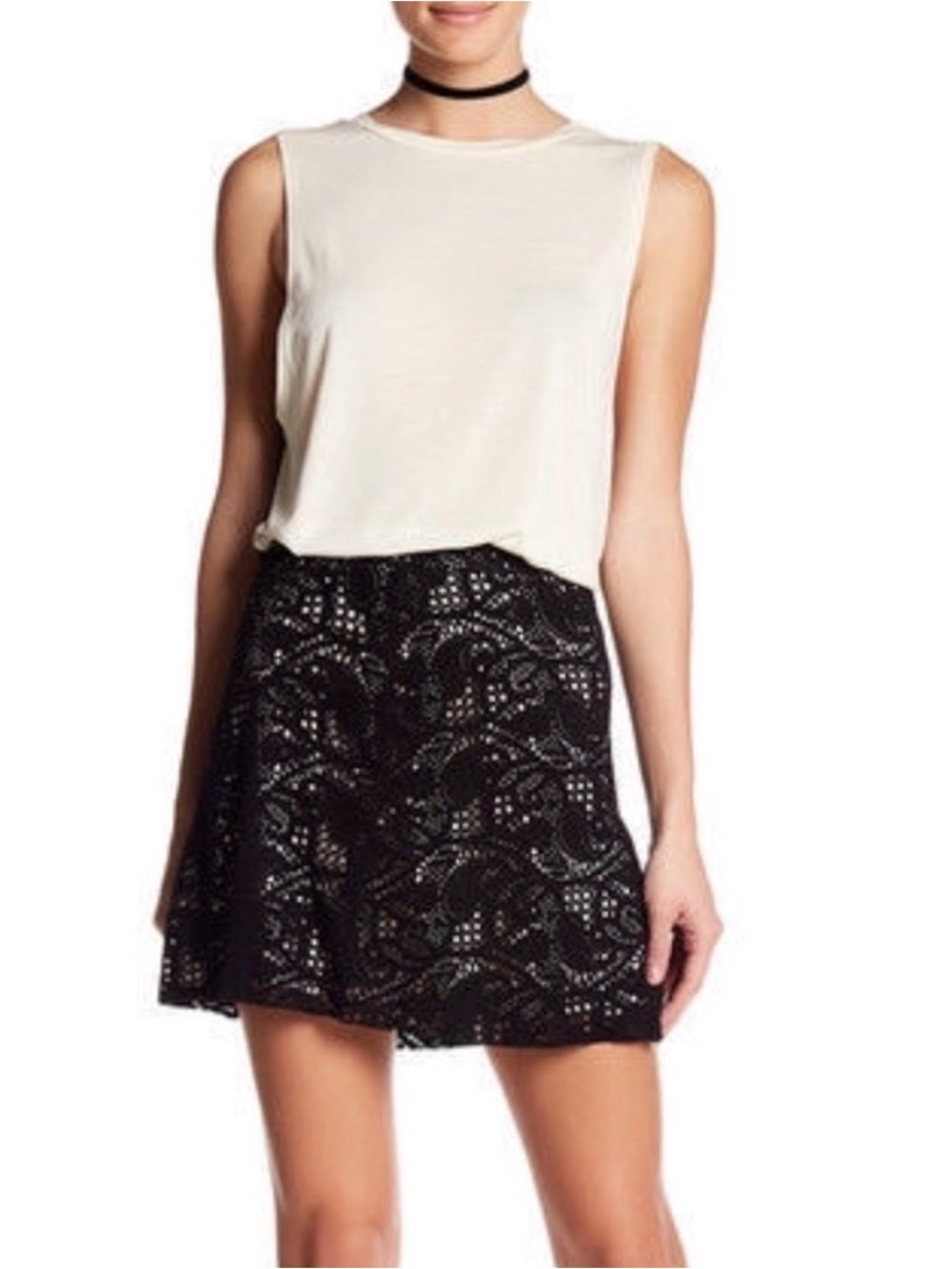 Haute Hippie 100% Goat Suede Laser Cut Mini Skirt NWT Size 4